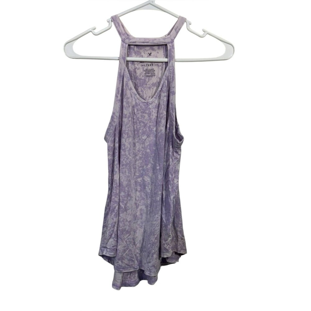 American Eagle Soft & Sexy Purple Acid Wash Strappy Relaxed Fit Tank Top